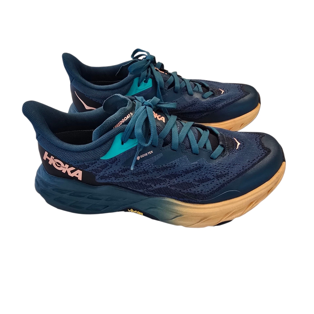 Hoka Women's Teal and Tan Athletic Shoes